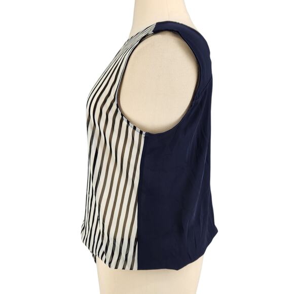 Outback Red By The Limited Stripe Sheer Tie Waist Blouse Top XL - Picture 3 of 5